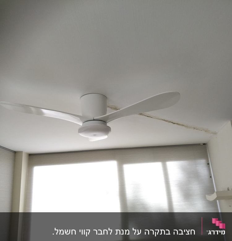 בית המנורה הישן על קיר הצד. המאוורר שהרכיב וחיבר והתעלה שחצב וסתם.